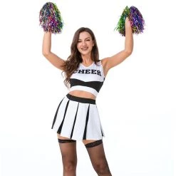 Malltop Black And White Cheerleader Costume