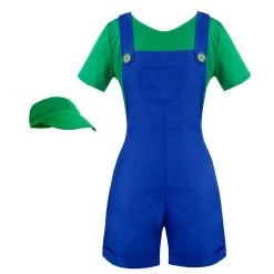 AnneCart Ladies Luigi Overalls Costume