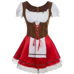 Hurly-Burly Oktoberfest Costumes And Accessories Red And Brown Cute Oktoberfest Dress