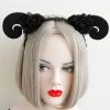 Malltop Black Rose Sheep Horn Headband