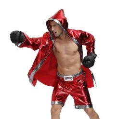 Hurly-Burly Uniforms Red And Silver Boxer Champion Costume