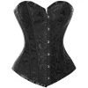 Hurly-Burly Plain Black Jacquard Overbust Corset