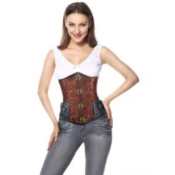 Malltop Brown & Black Steel-Boned Underbust Corsets