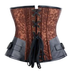 Malltop Brown & Black Steel-Boned Underbust Corsets