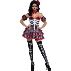 Rubies Ladies Day Of The Dead Mini Dress Halloween