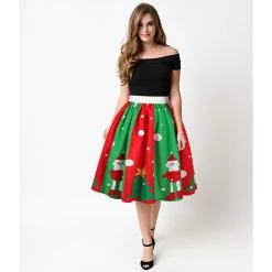 Malltop Christmas Costumes Red And Green Christmas Swing Skirt 8 Malltop Christmas Costumes Red And Green Christmas Swing Skirt