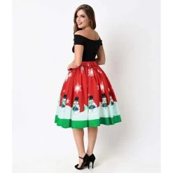 Malltop 1950's Style Christmas Circle Skirt Christmas Costumes