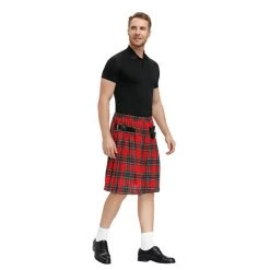 Hurly-Burly Red Plaid Pleated Kilt
