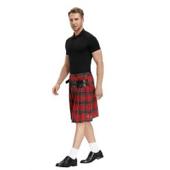 Hurly-Burly Red Plaid Pleated Kilt