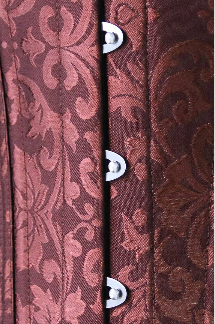 Malltop Steel Boned Brown Jacquard Underbust Corsets 7 Malltop Steel Boned Brown Jacquard Underbust Corsets