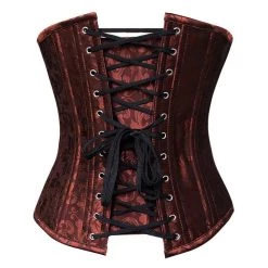 Malltop Steel Boned Brown Jacquard Underbust Corsets 11 Malltop Steel Boned Brown Jacquard Underbust Corsets