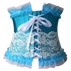 Malltop Corsets Blue And White Lace Underbust