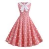 Malltop Retro Pink And White Polka Dot Swing Dress 2 Malltop Retro Pink And White Polka Dot Swing Dress