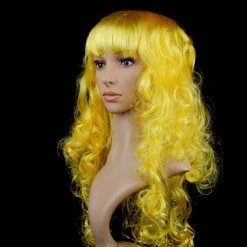 Malltop Curly Yellow Party Wig Wigs