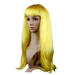Malltop Straight Yellow Party Wig