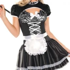 Malltop Puff Sleeved French Maid Costume