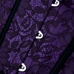 Hurly-Burly Purple Lace Overlay Overbust Corset