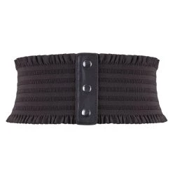 Hurly-Burly Ruffled Elastic Corset Belt Dark Brown Belts & Harnesses