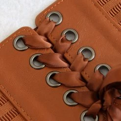 Malltop Ruffled Elastic Corset Belt Tan