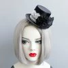 Malltop Black Satin And Lace Mini Top Hat Hats & Headwear