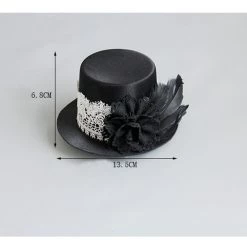 Malltop Black Satin And Lace Mini Top Hat Hats & Headwear