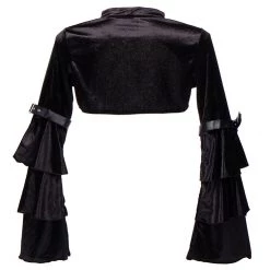 Malltop Outerwear Cropped Black Velvet Steampunk Shrug 8 Malltop Outerwear Cropped Black Velvet Steampunk Shrug