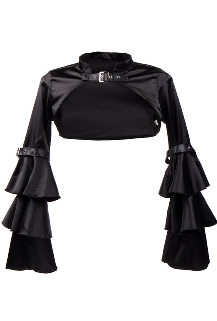 Malltop Outerwear Cropped Black Velvet Steampunk Shrug 3 Malltop Outerwear Cropped Black Velvet Steampunk Shrug