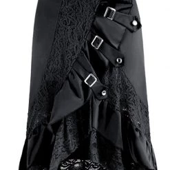 Malltop Black Steampunk Lace Patchwork Skirt Adults
