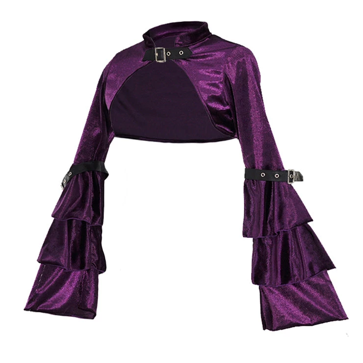 Malltop Outerwear Cropped Purple Velvet Steampunk Shrug 5 Malltop Outerwear Cropped Purple Velvet Steampunk Shrug