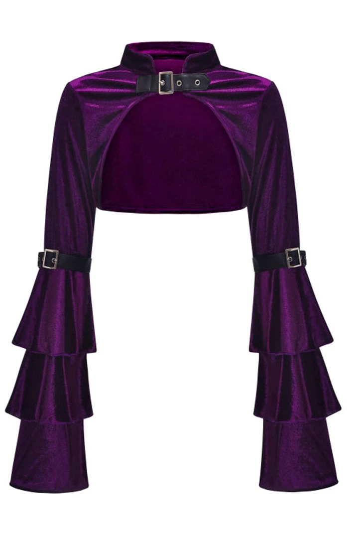 Malltop Outerwear Cropped Purple Velvet Steampunk Shrug 3 Malltop Outerwear Cropped Purple Velvet Steampunk Shrug