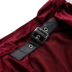 Malltop Cropped Blood Red Velvet Steampunk Shrug Outerwear