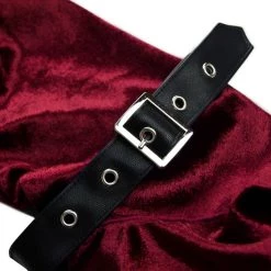 Malltop Cropped Blood Red Velvet Steampunk Shrug Outerwear