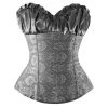 Hurly-Burly Silver Jacquard Overbust Corset Corsets
