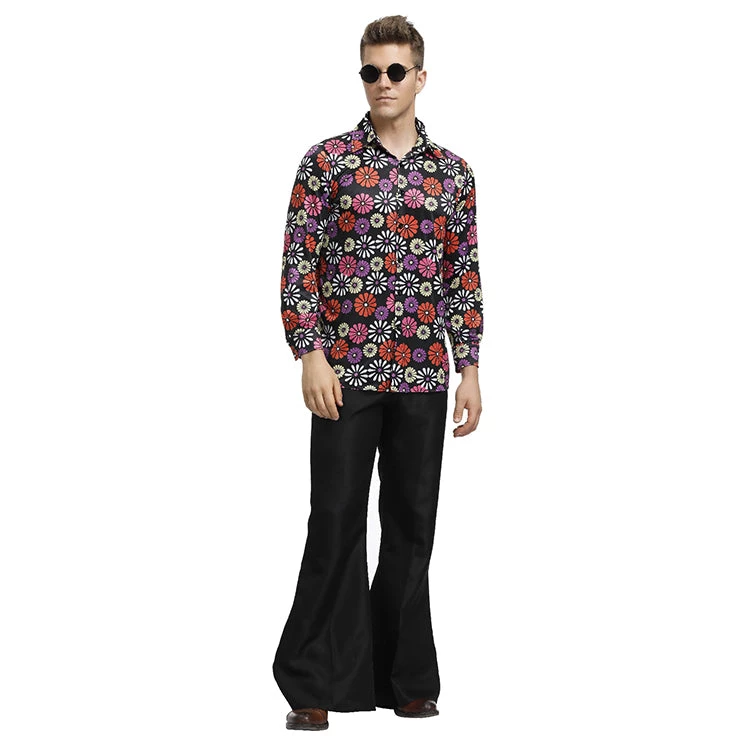 Malltop 60's - 70's Disco & Hippie Men's Floral 1960's Suit With Flared Pants 4 Malltop 60's - 70's Disco & Hippie Men's Floral 1960's Suit With Flared Pants