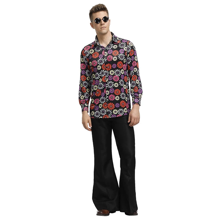 Malltop 60's - 70's Disco & Hippie Men's Floral 1960's Suit With Flared Pants 5 Malltop 60's - 70's Disco & Hippie Men's Floral 1960's Suit With Flared Pants