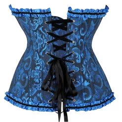 Malltop Classic Dark Blue Busk Closure Corset Corsets