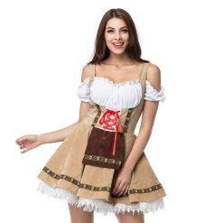 Hurly-Burly Tan Suede Classic Oktoberfest Costume