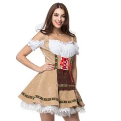 Hurly-Burly Tan Suede Classic Oktoberfest Costume