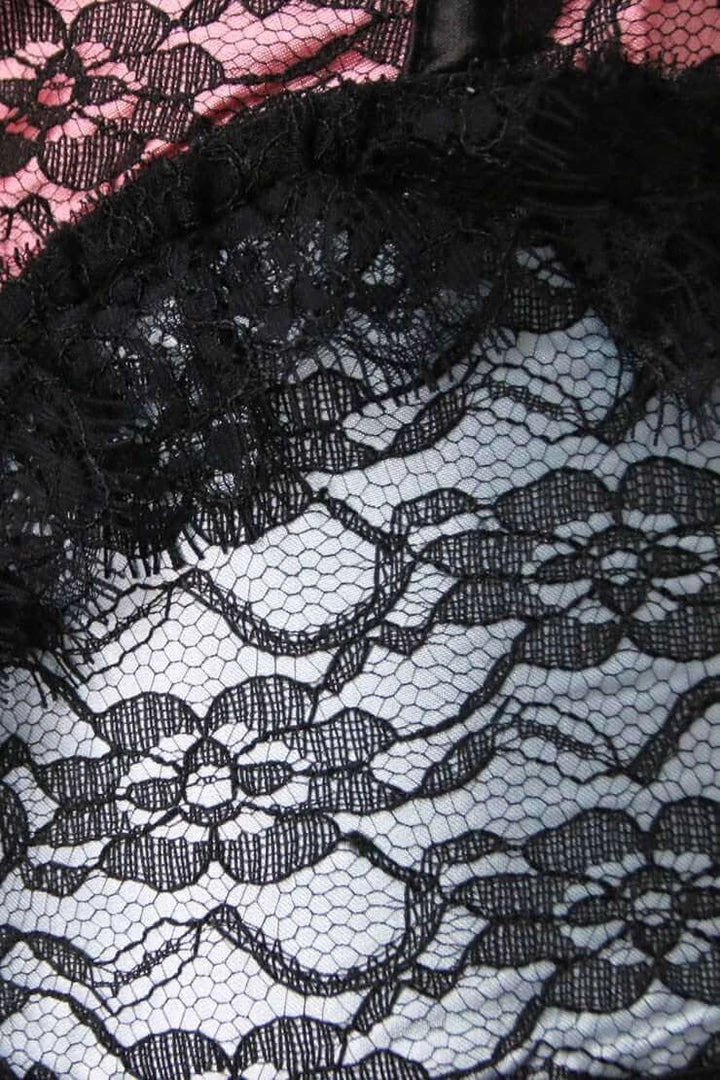 Hurly-Burly Pink & White Lace Overbust Corsets