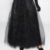 Malltop Women's Long Black Tulle Maxi Skirt