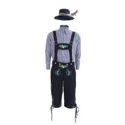 Hurly-Burly Oktoberfest Costumes And Accessories Navy Blue Men's Lederhosen