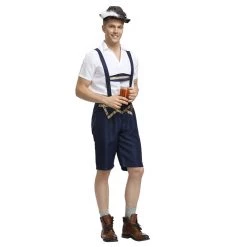 Hurly-Burly Navy Blue And Gold Men's Lederhosen