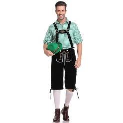 Hurly-Burly Black And Green Men's Lederhosen