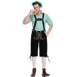Hurly-Burly Black And Green Men's Lederhosen