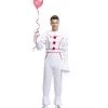 Malltop Funny Costumes White Creepy Clown Costume