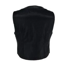 Malltop Men's Black Pinstripe Waistcoat