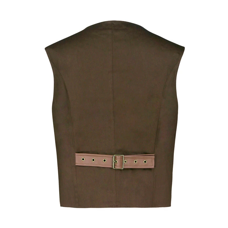 Malltop Men's Brown Steampunk Waistcoat Adults 5 Malltop Men's Brown Steampunk Waistcoat Adults