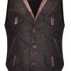 Malltop Adults Men's Brown Jacquard Victorian Waistcoat