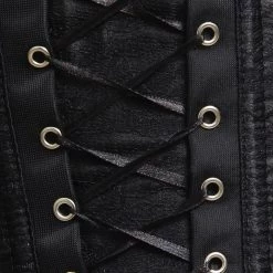 Malltop Black Lace-Up Front Overbust Corset