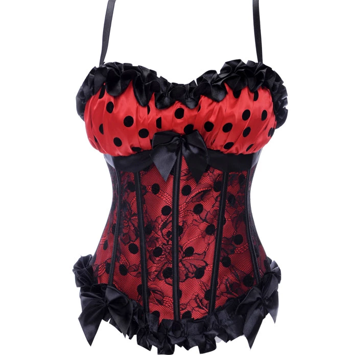 Hurly-Burly Corsets Red Polka-Dot Lace Corset 3 Hurly-Burly Corsets Red Polka-Dot Lace Corset
